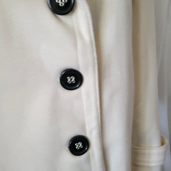 Apt. 9 Pea Coat Single breasted Warm White Large 60% Wool Classic Chic Cottage - Picture 4 of 16